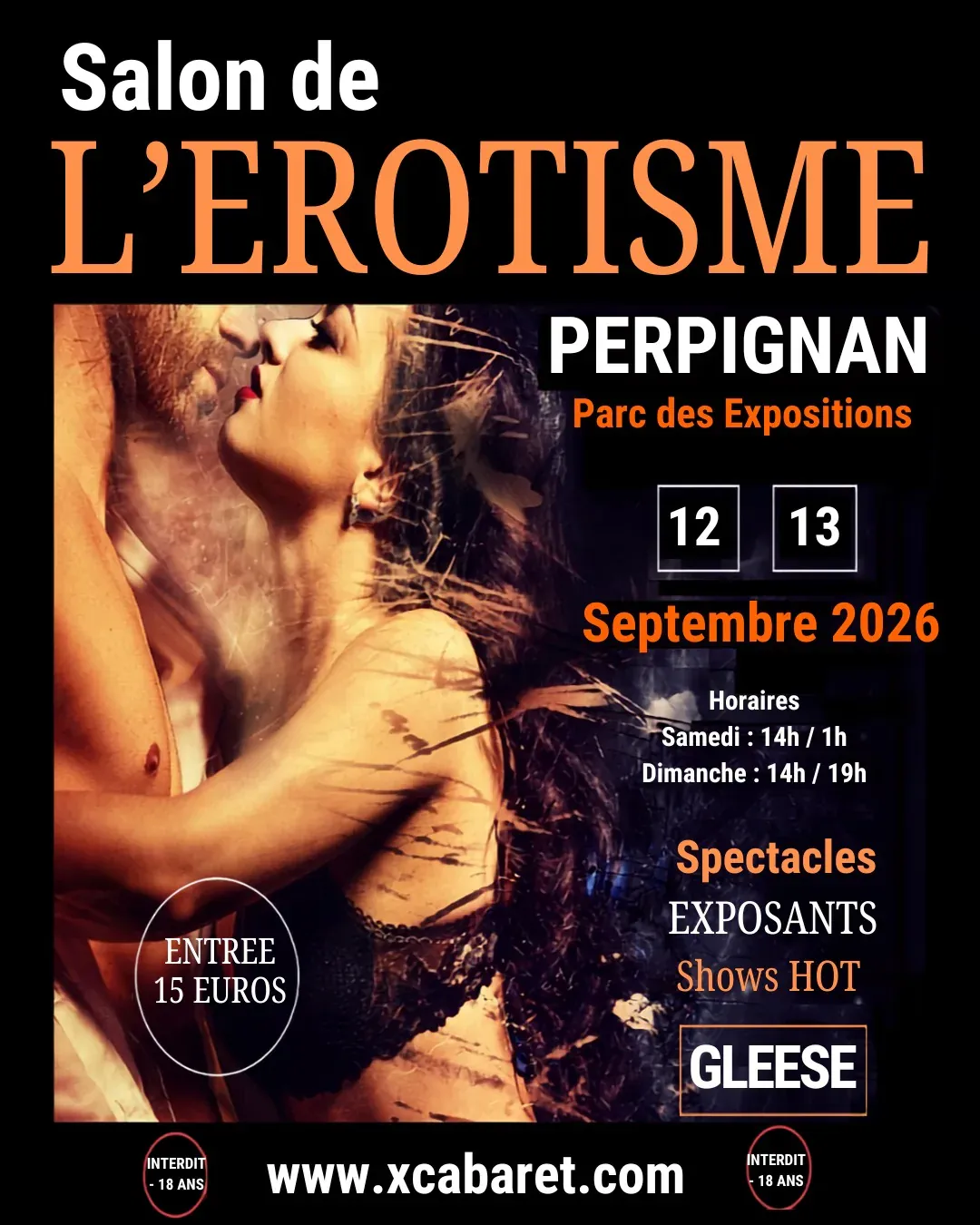 Affiche du Salon de l'Érotisme de Perpignan, 12 & 13 septembre 2026
